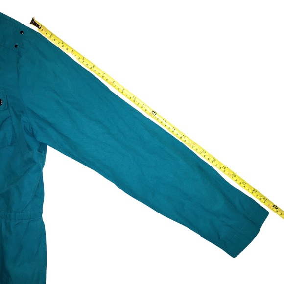 Turquoise Lightweight Jacket, Teal Raincoat, Spring Blue, Kenneth Cole, Medium - Picture 16 of 16
